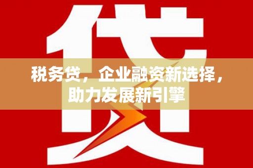 朗县税务贷，企业融资新选择，助力发展新引擎